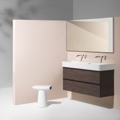 Washbasin and vanity with drawers. 