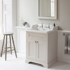 Sand vanity and basin. 